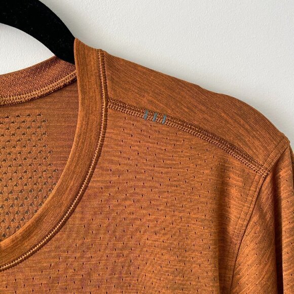 Lululemon Metal Vent Breathe Short Sleeve Activewear T-Shirt Amber Small - Picture 4 of 7